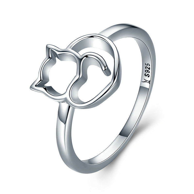 925 Sterling Silver Ring Size 5.0 with Platinum Plating for Women
