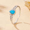 925 Sterling Silver Synthetic Turquoise Ring for Women