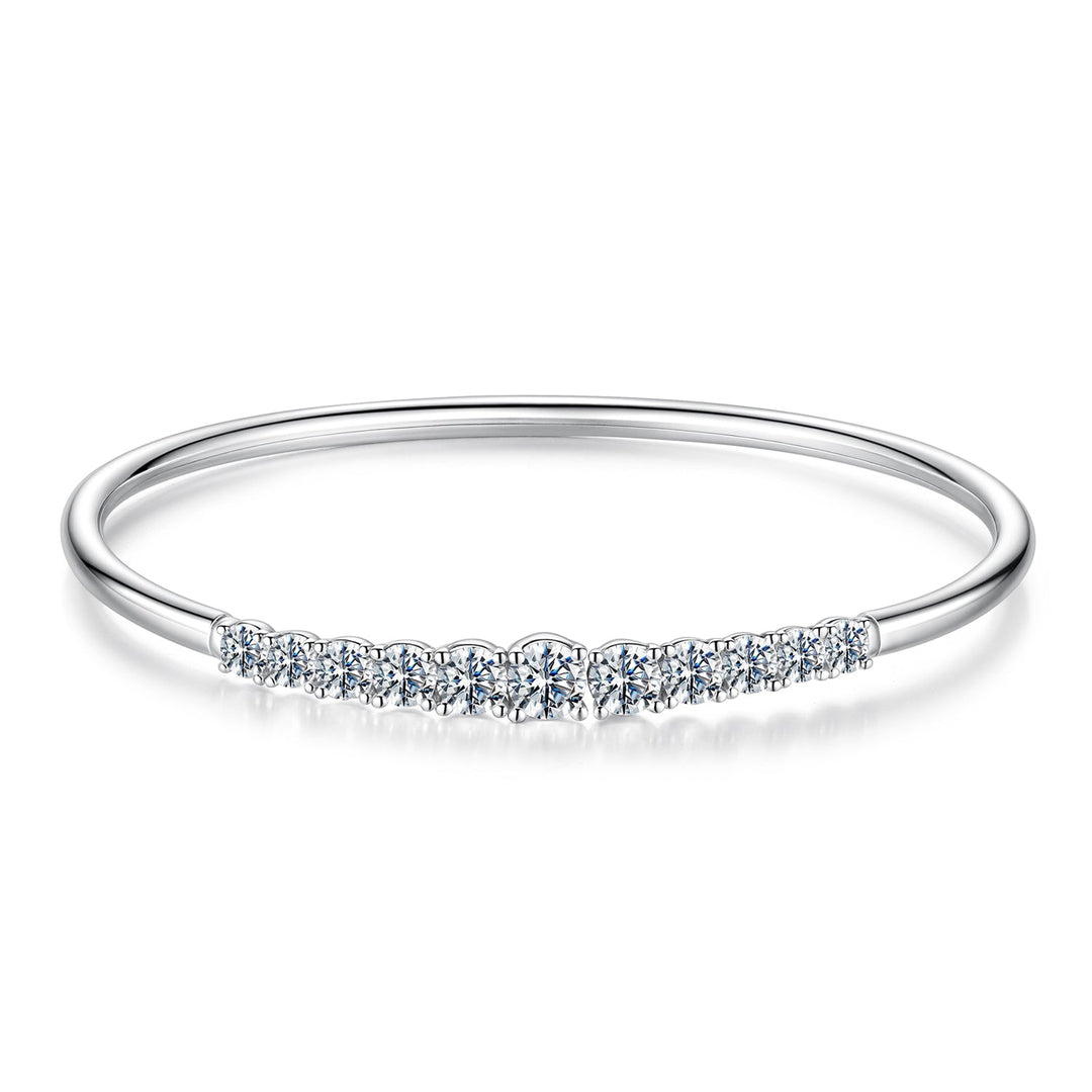 925 Sterling Silver & Moissanite White Gold Plated Bracelet with 0.5cm Moissanite for Women