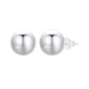 925 Sterling Silver Plated White Gold Earrings - 10mm for Women