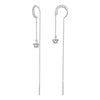 925 Sterling Silver Earrings with Pavé Setting CZ, 76*6mm