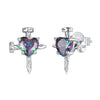 925 Sterling Silver Earrings with Transparent Glass for Women