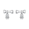 925 Sterling Silver Earrings with Pavé Setting CZ in Oxidized Silver