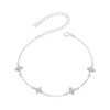 925 Sterling Silver White Gold Plated Adjustable CZ Bracelet for Women
