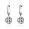925 Sterling Silver Plated Platinum Pavé Setting CZ Earrings