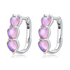 925 Sterling Silver Earrings with Transparent Glass for Women