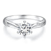 925 Sterling Silver Moissanite & Zircon Ring Size 5