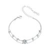 925 Sterling Silver 5.0mm Moissanite Bracelet with CZ and White Gold Plating for Women