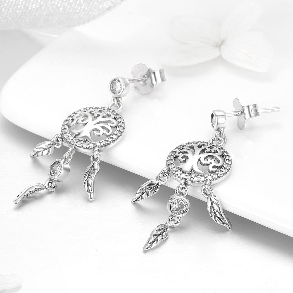 925 Sterling Silver Oxidized Pavé Setting CZ Earrings