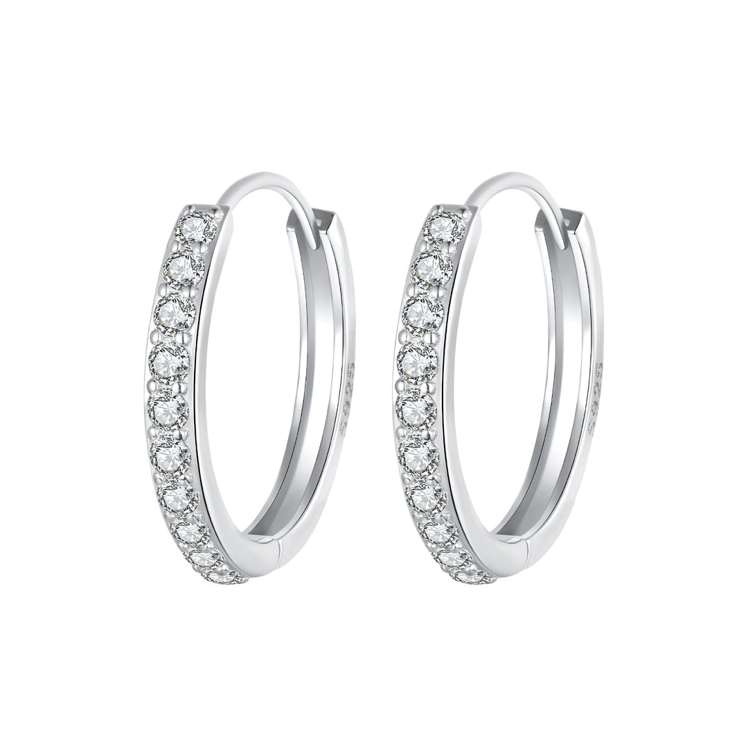 925 Sterling Silver Pavé Setting Gold Plated Earrings for Women