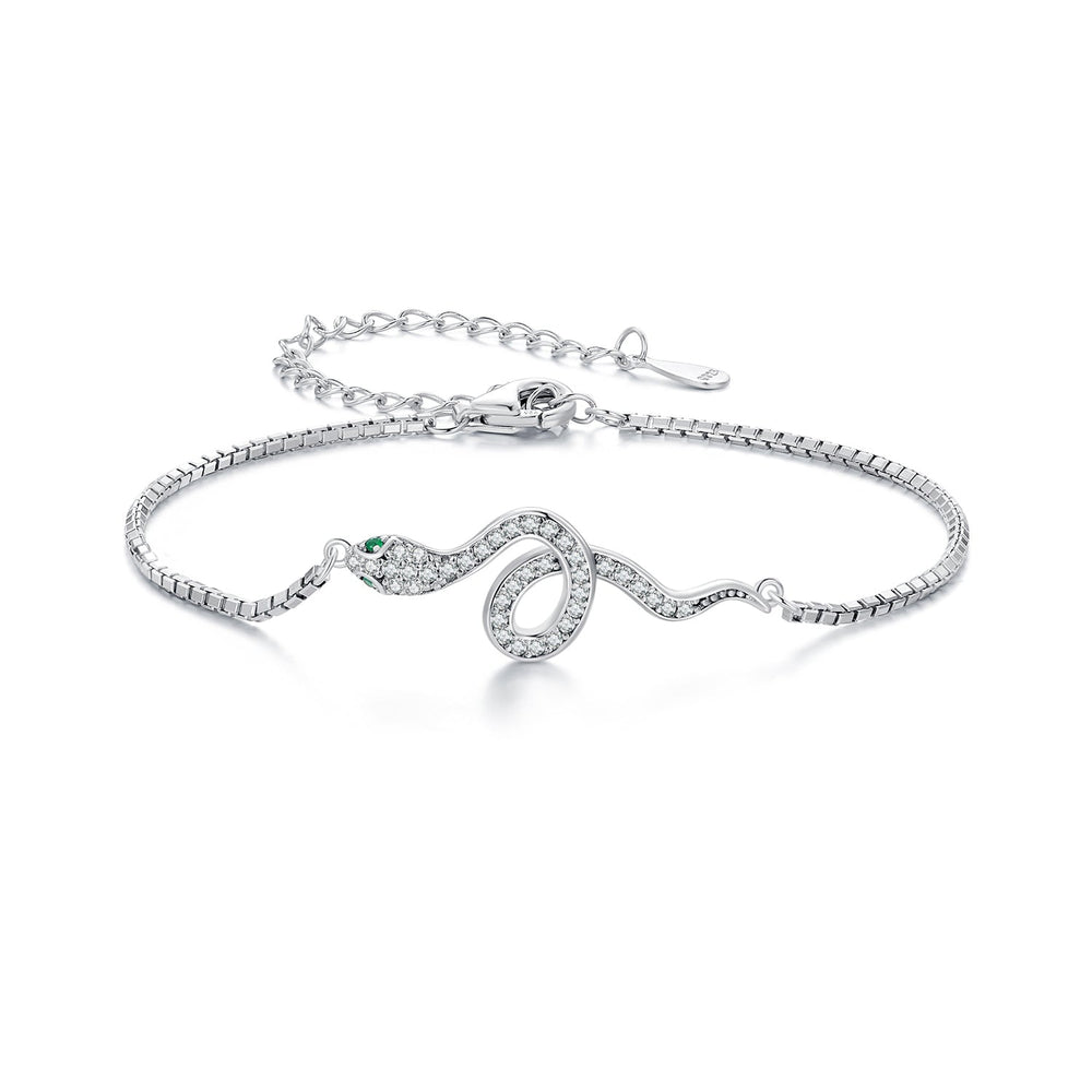S925 Sterling Silver & Pavé CZ Platinum-Plated Bracelet