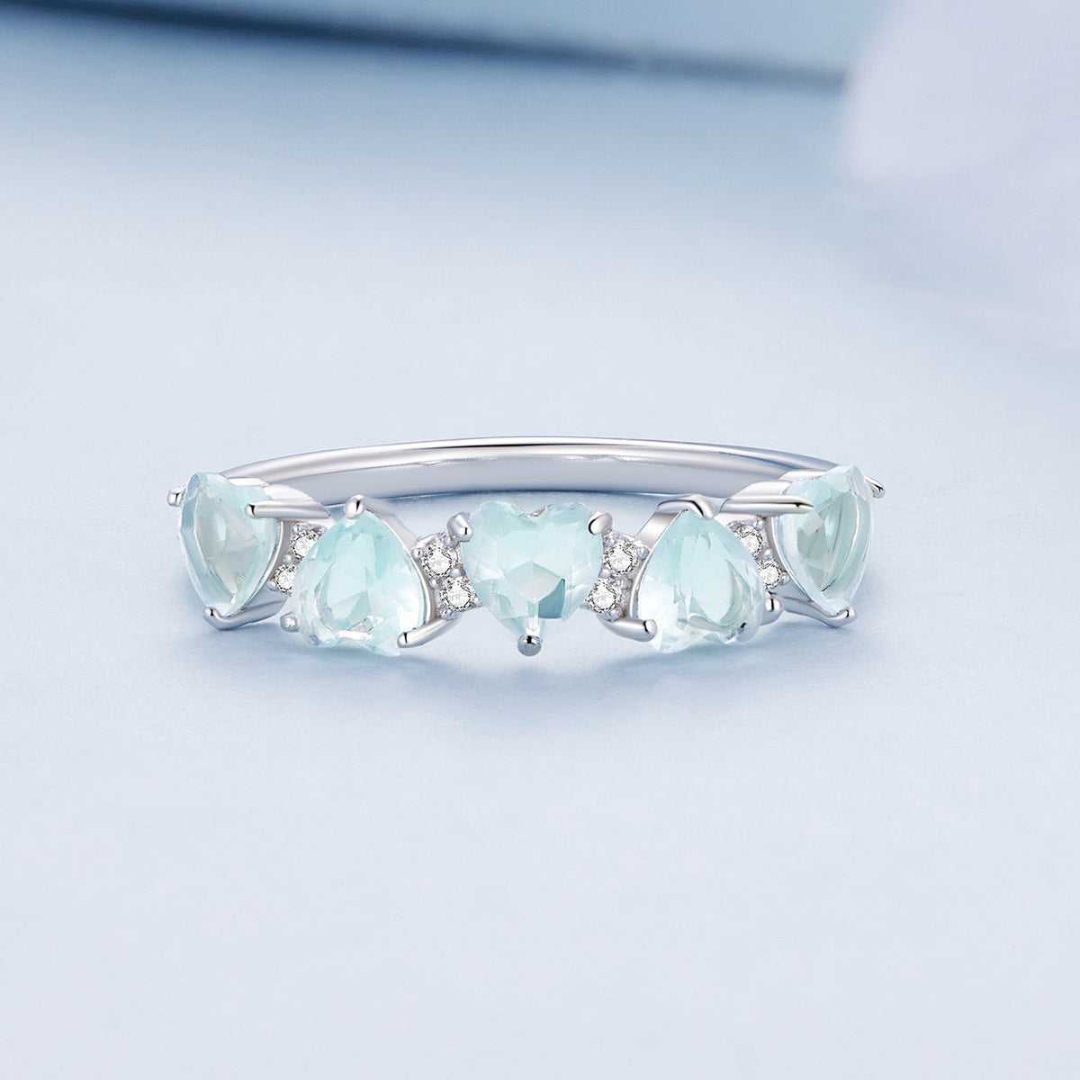 Anillo de plata de ley 925 con pavé de circonitas de 4,5 mm, talla 7, para mujer