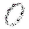925 Sterling Silver Oxidized CZ Pavé Ring Size 6 for Women