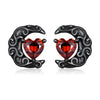 925 Sterling Silver Earrings with Pavé Setting CZ in Black Gold Plating