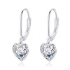 925 Sterling Silver Earrings with CZ and Platinum Plating, 2.3*0.8 cm