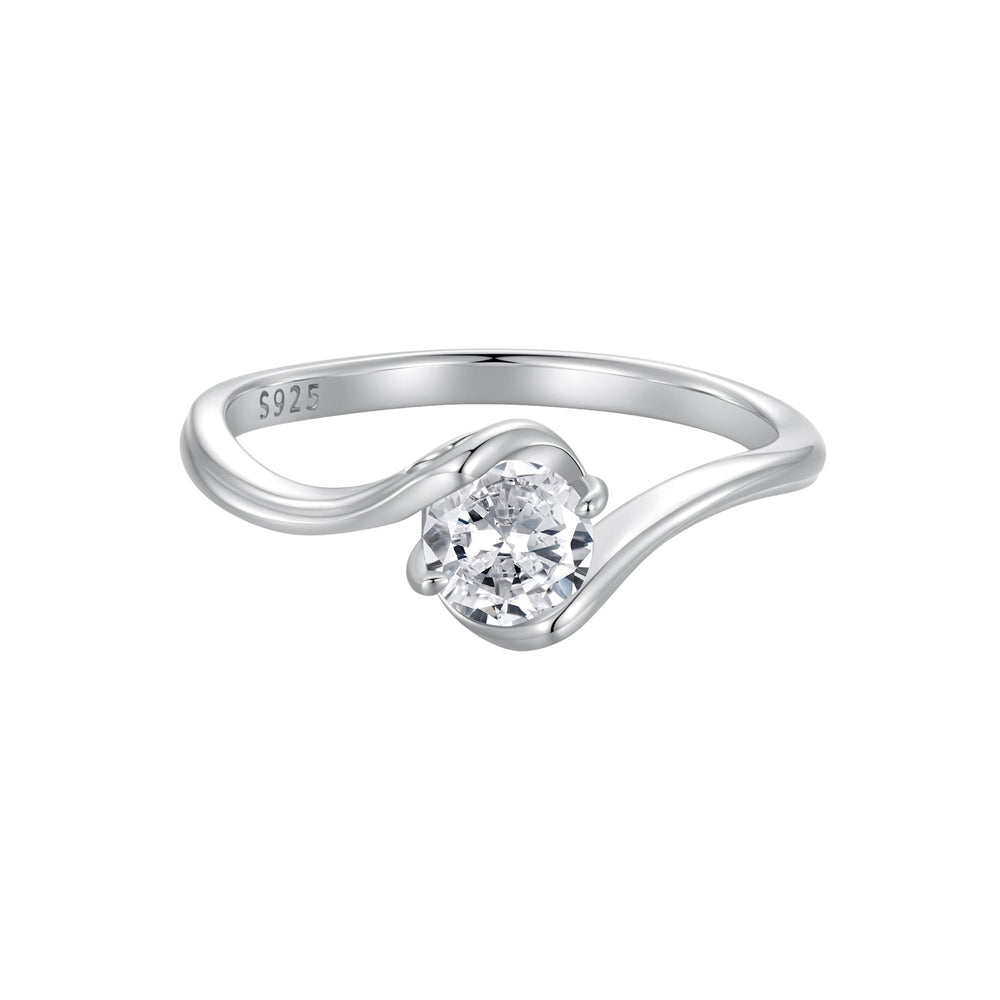 925 Sterling Silver 5mm Moissanite Ring for Women