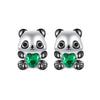 925 Sterling Silver Earrings with Pavé Setting CZ in White and Black Gold