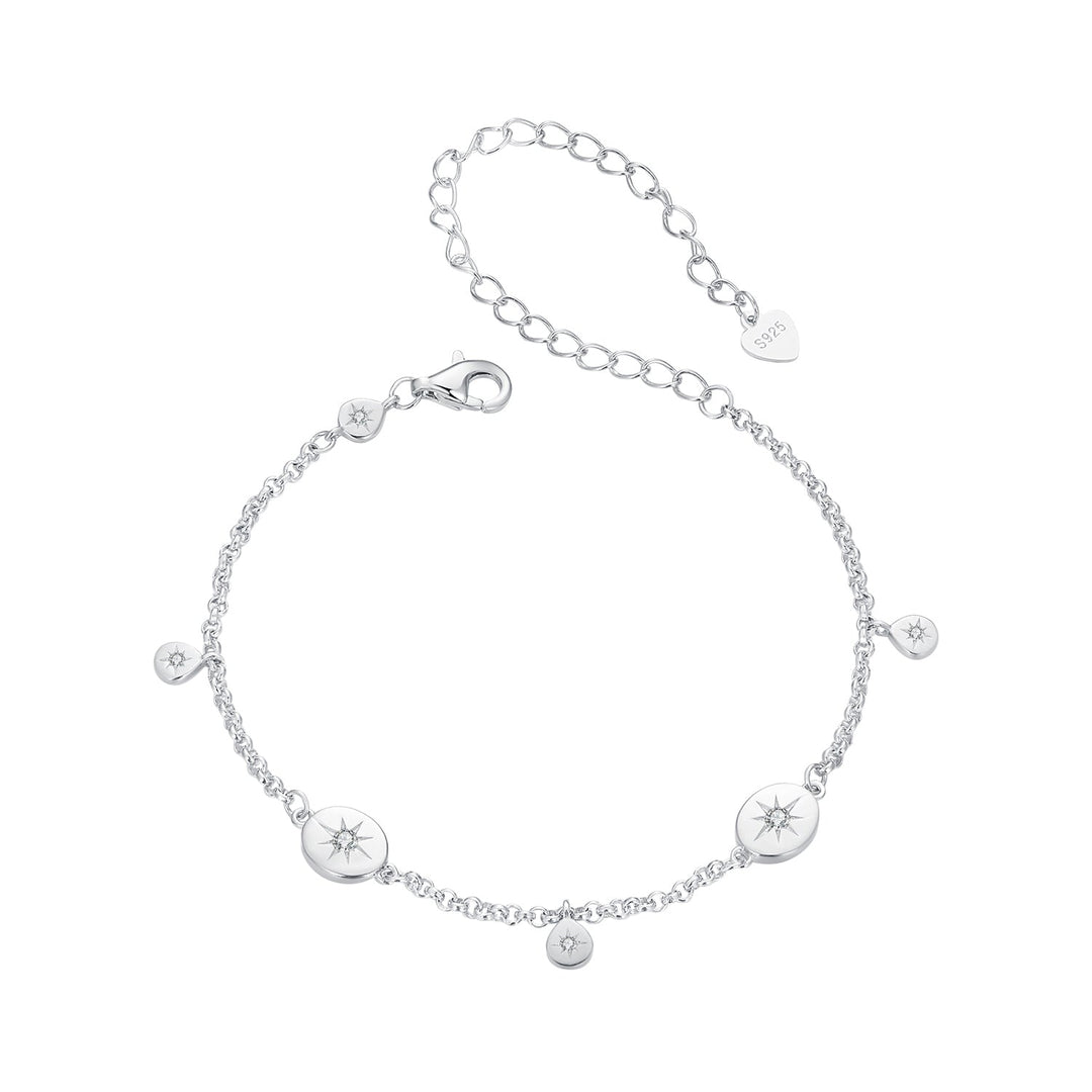 925 Sterling Silver & Plated White Gold CZ Bracelet