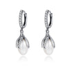 925 Sterling Silver Oxidized Silver Freshwater Pearl Earrings