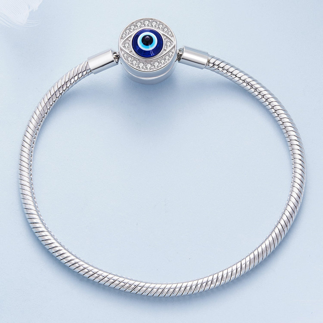 925 Sterling Silver Bracelet with CZ & Resin, Size 17.0