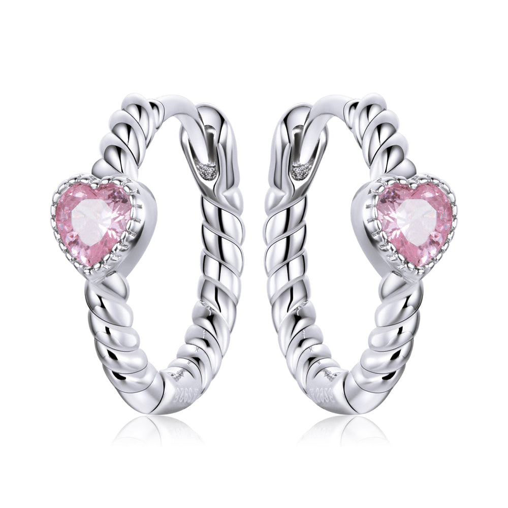 925 Sterling Silver CZ Earrings with Pavé Setting 1.3cm for Women