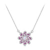 925 Sterling Silver Necklace with Synthetic Opal and CZ 40+5cm for Women