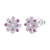 925 Sterling Silver Earrings with Synthetic Opal and CZ