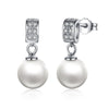 925 Sterling Silver Earrings with Zircon and Pearl for Women