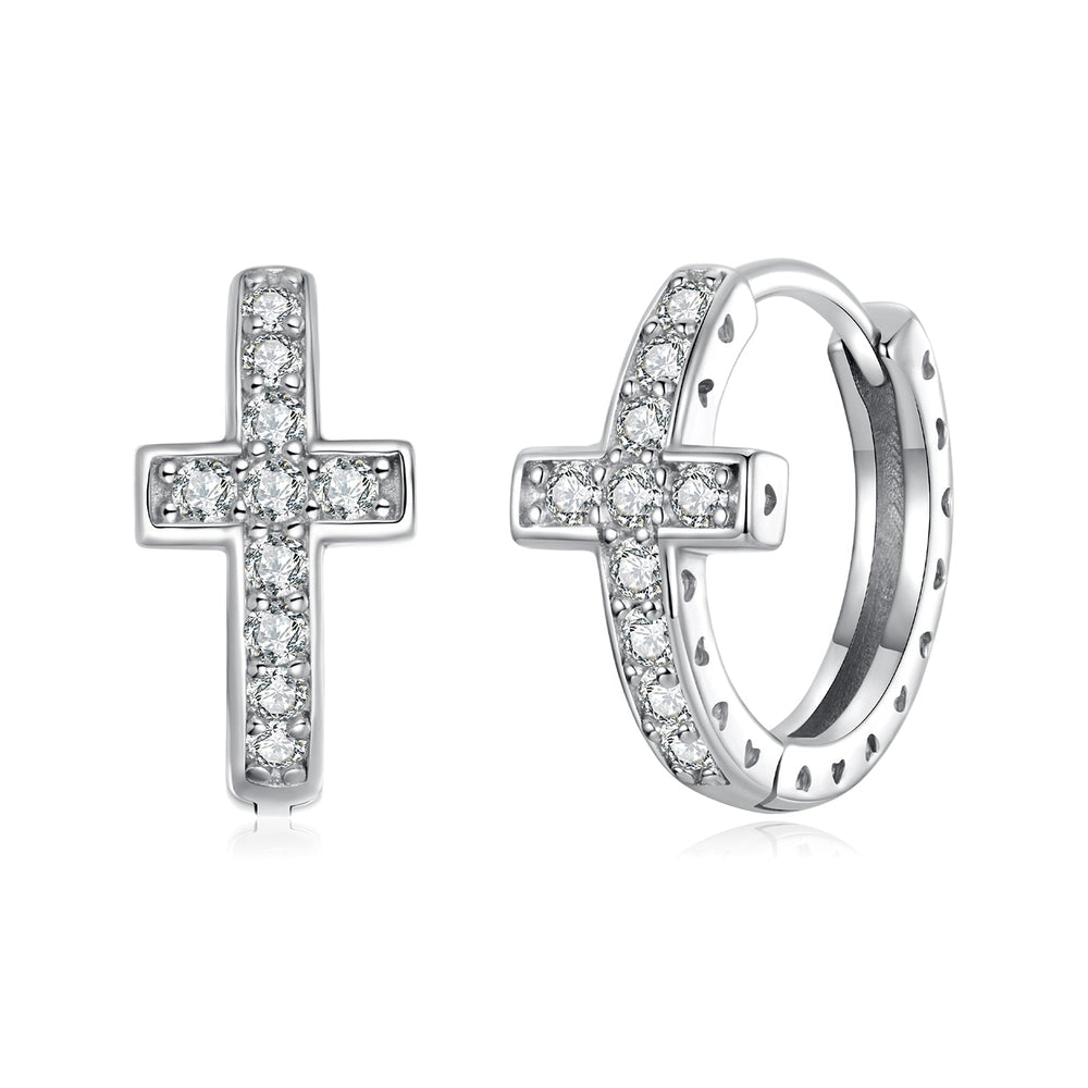 925 Sterling Silver Moissanite Earrings 1.3cm for Women