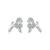 925 Sterling Silver White Gold Plated Pavé CZ Earrings