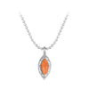 925 Sterling Silver Necklace with Synthetic Opal Pendant, 45cm, Plated White Gold for Women