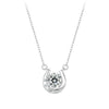 925 Sterling Silver Moissanite Necklace with Pavé Setting, 1 Carat, 400mm Length for Women