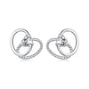 925 Sterling Silver White Gold Plated Pavé Setting CZ Earrings
