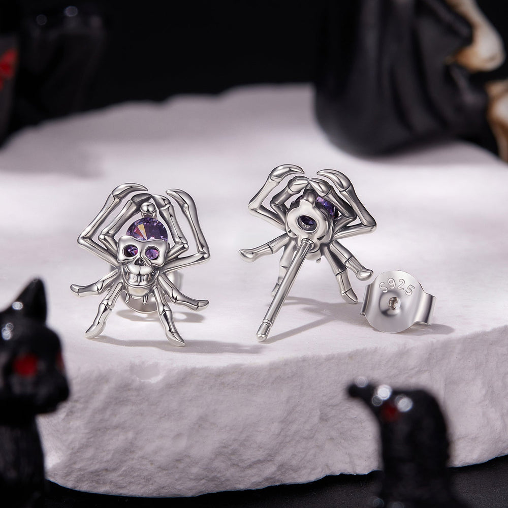 925 Sterling Silver Earrings with Pavé Setting CZ, 1.1 x 1.0 cm, Oxidized Finish for Women