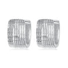 925 Sterling Silver Earrings for Women with White Gold Plating - 1.1cm x 0.7cm