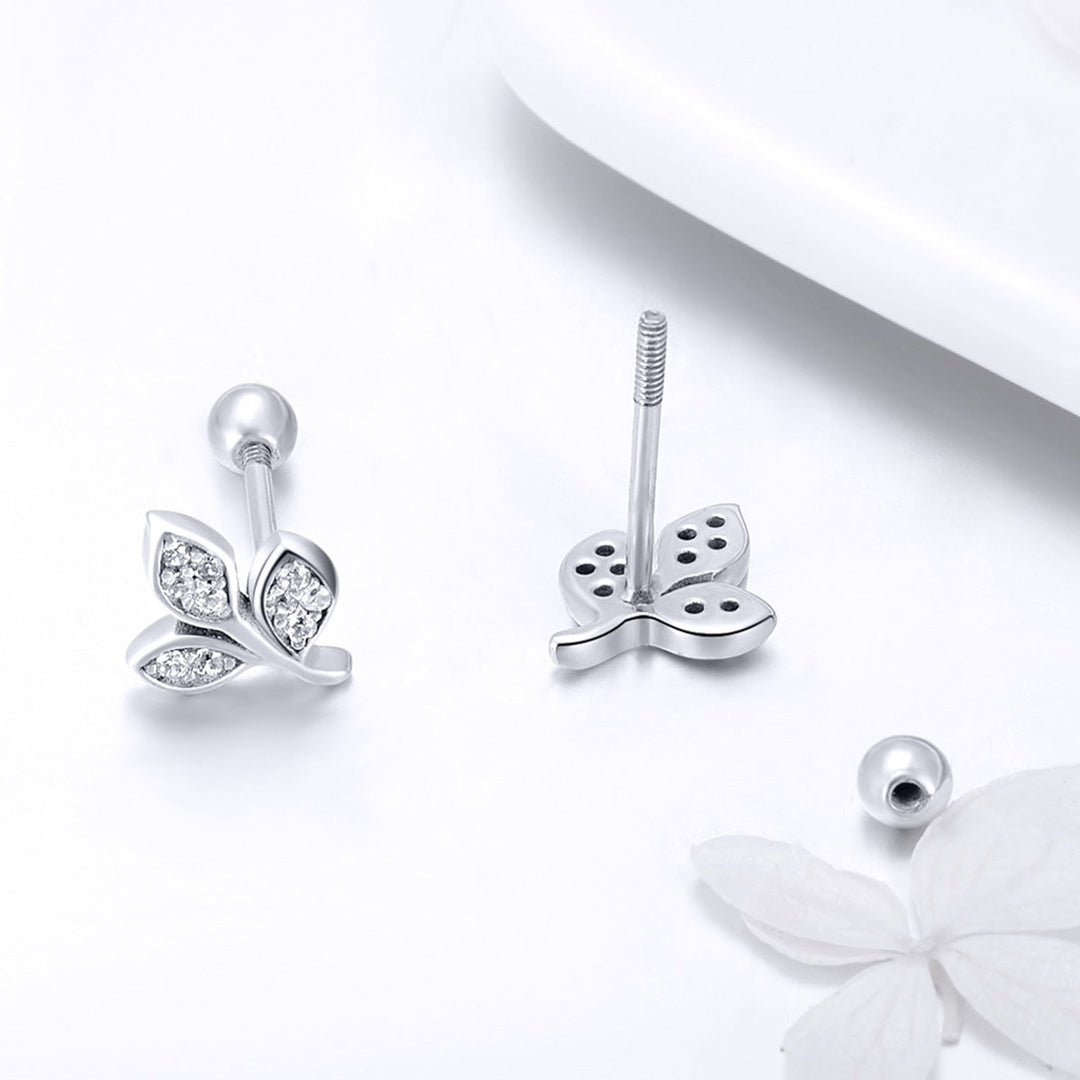 925 Sterling Silver Oxidized Pavé Setting CZ Earrings
