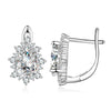 925 Sterling Silver Platinum Plated CZ Pavé Setting Earrings