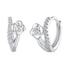 925 Sterling Silver Platinum Plated Pavé CZ Earrings