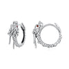 925 Sterling Silver Pave Setting CZ Oxidized Earrings for Women