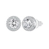925 Sterling Silver 6.5mm Pavé Setting CZ Earrings