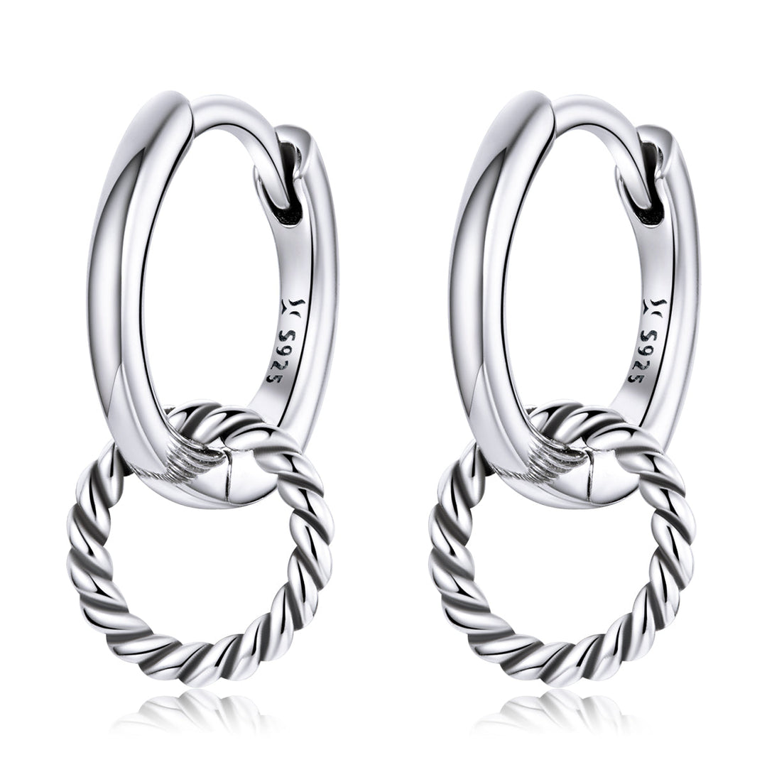 925 Sterling Silver & Oxidized Silver Earrings for Women
