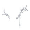 925 Sterling Silver Earrings with Platinum Plating and CZ for Women