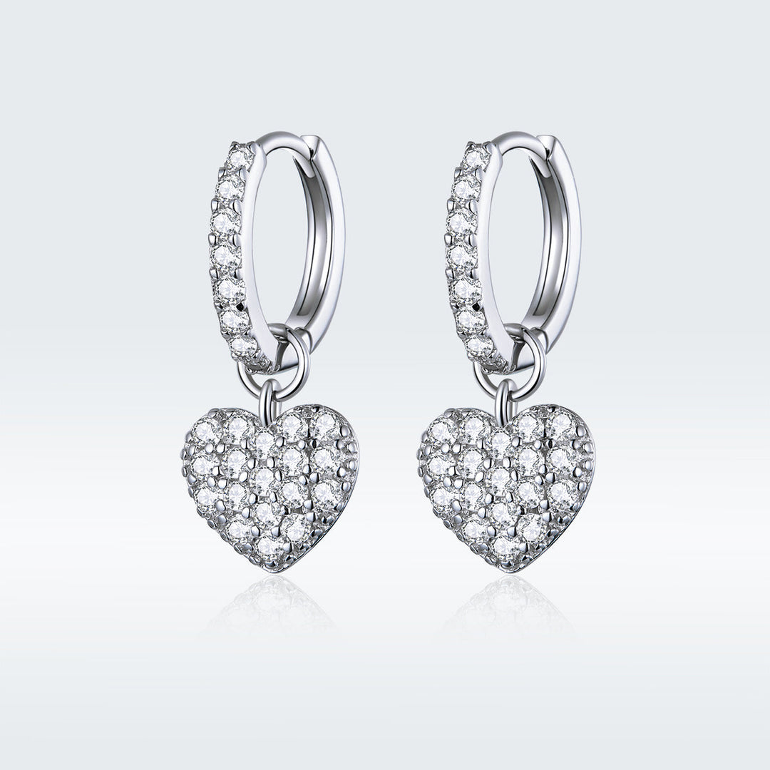 925 Sterling Silver CZ Pavé Setting Earrings for Women