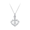 925 Sterling Silver Necklace with Pavé Set CZ and White Gold Plating