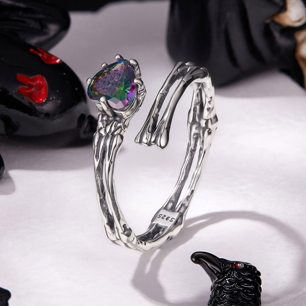 925 Sterling Silver Ring with Heart Design, 0.55cm Heart Size, Women’s Jewelry