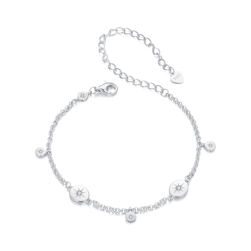 925 Sterling Silver & Plated White Gold CZ Bracelet