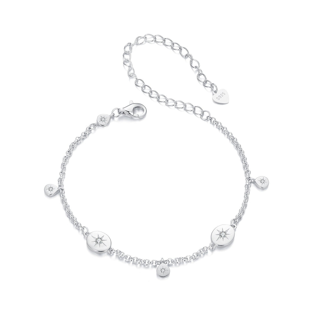 925 Sterling Silver & Plated White Gold CZ Bracelet