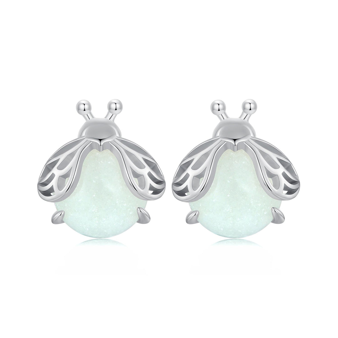 925 Sterling Silver Luminous Stone Earrings