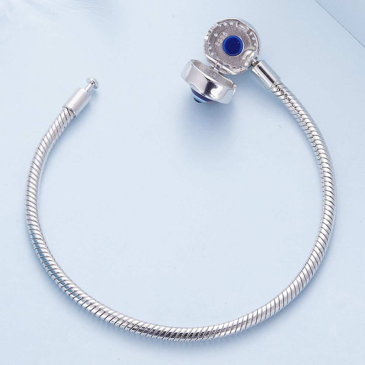 925 Sterling Silver Bracelet with CZ & Resin, Size 17.0 - изображение 7 из 9