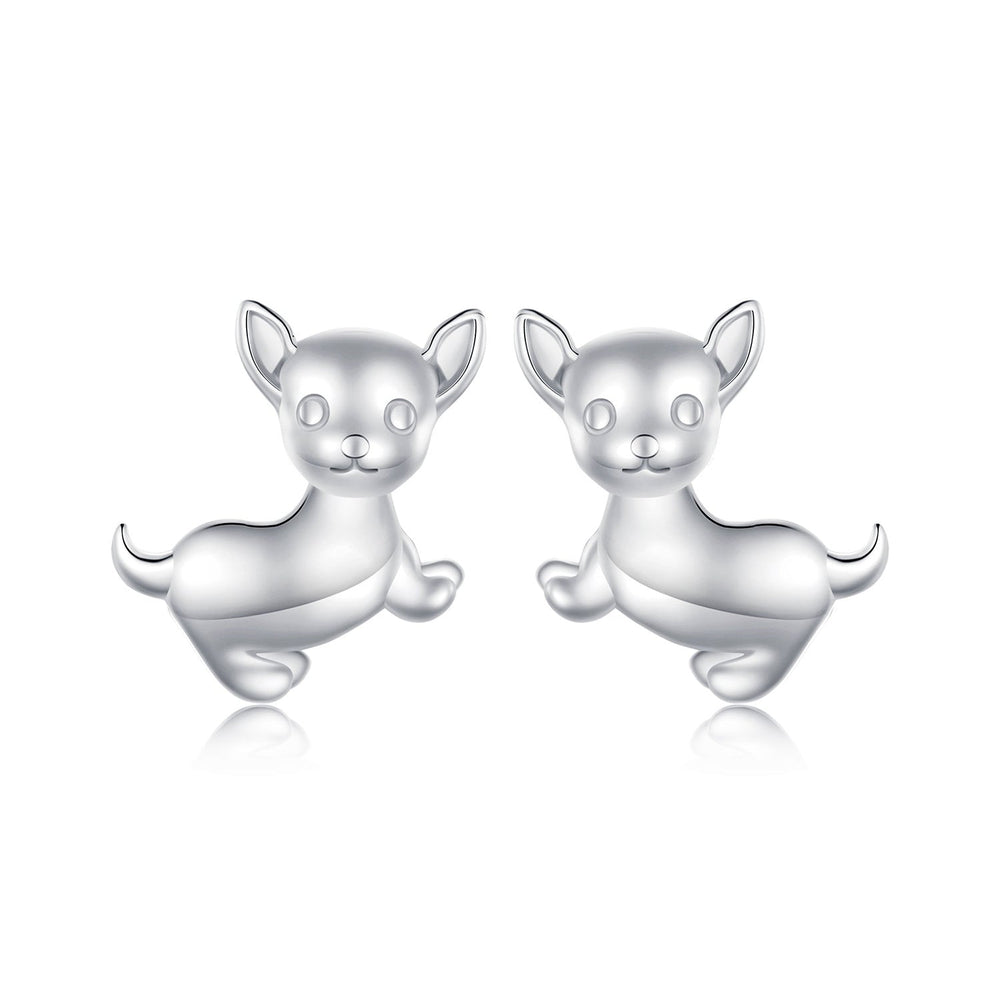 925 Sterling Silver Earrings Plated Platinum 10*12mm for Women